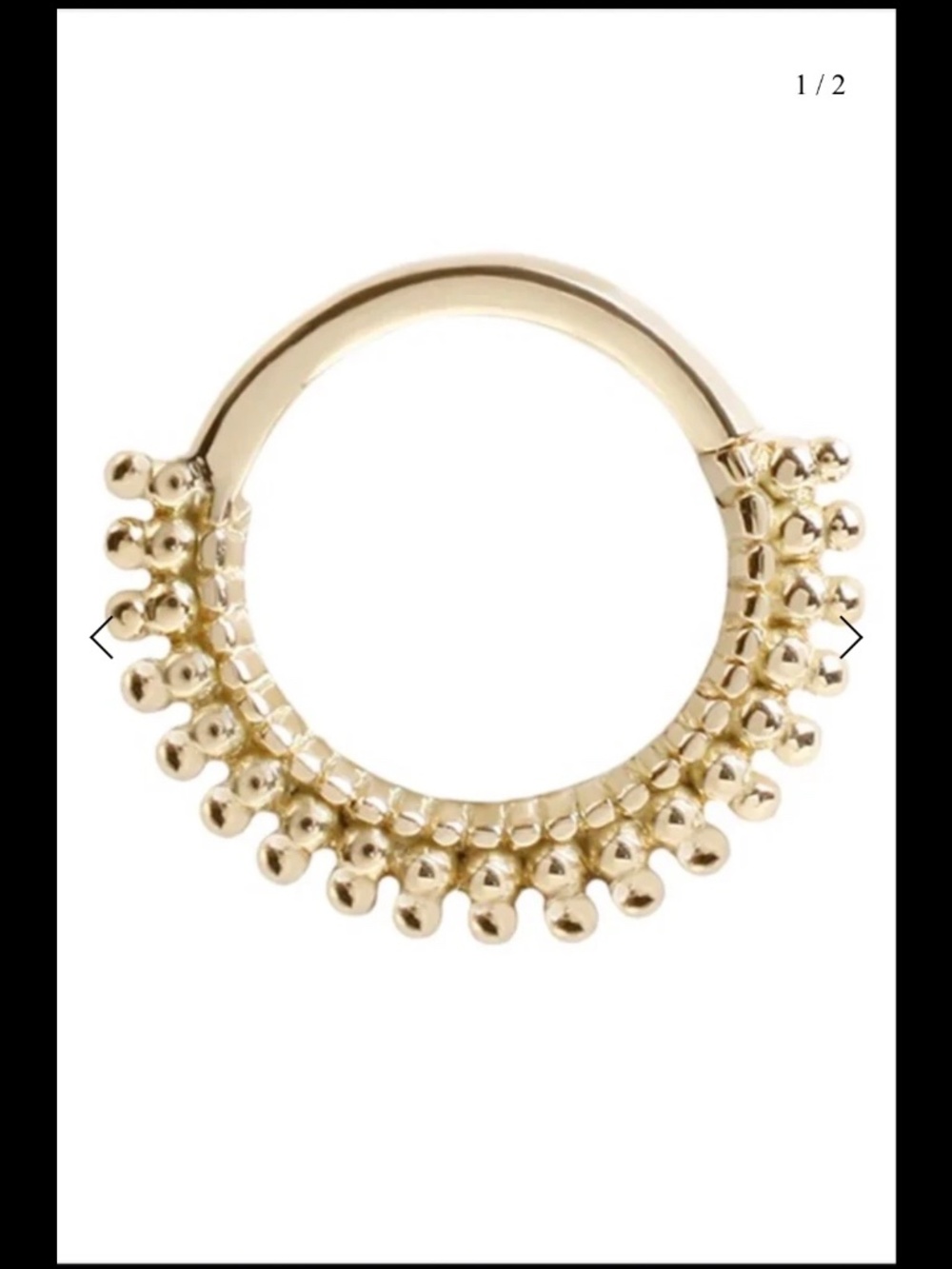 14k Yellow Gold Seamless Body Ring from Maya Jewelry